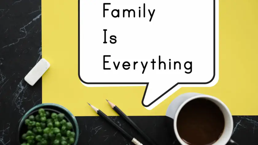 A creative board with the message “Family Is Everything,” reflecting Gaia Academy’s commitment to filial piety and building stronger relationships.