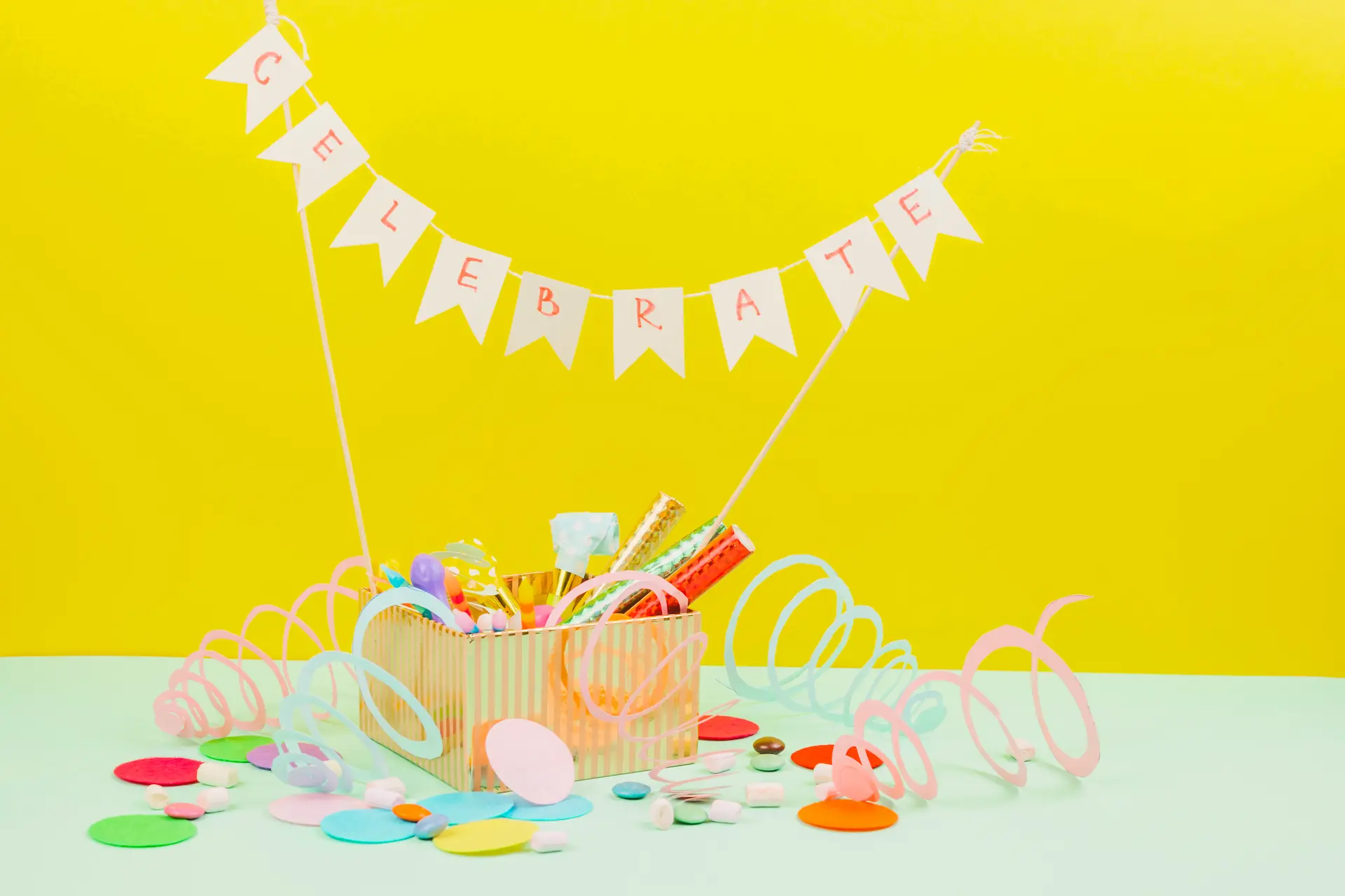 A colorful birthday celebration setup with decorations, symbolizing Gaia in Love’s vibrant workplace culture. Discover how we support employees while offering the best sex toys for women.