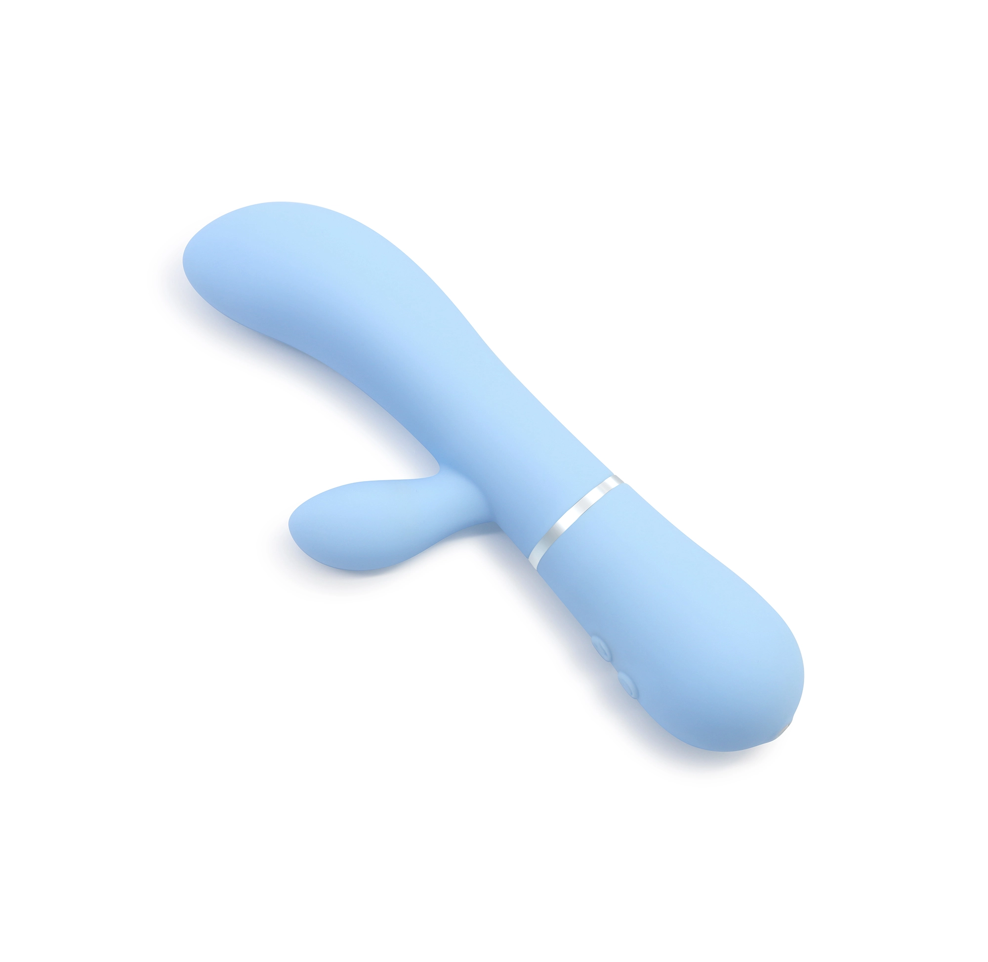 Side profile of Elysian Dual Motion Rabbit Vibrator - Sky Blue, crafted for vibrating clit stimulation and as a women toys must-have.