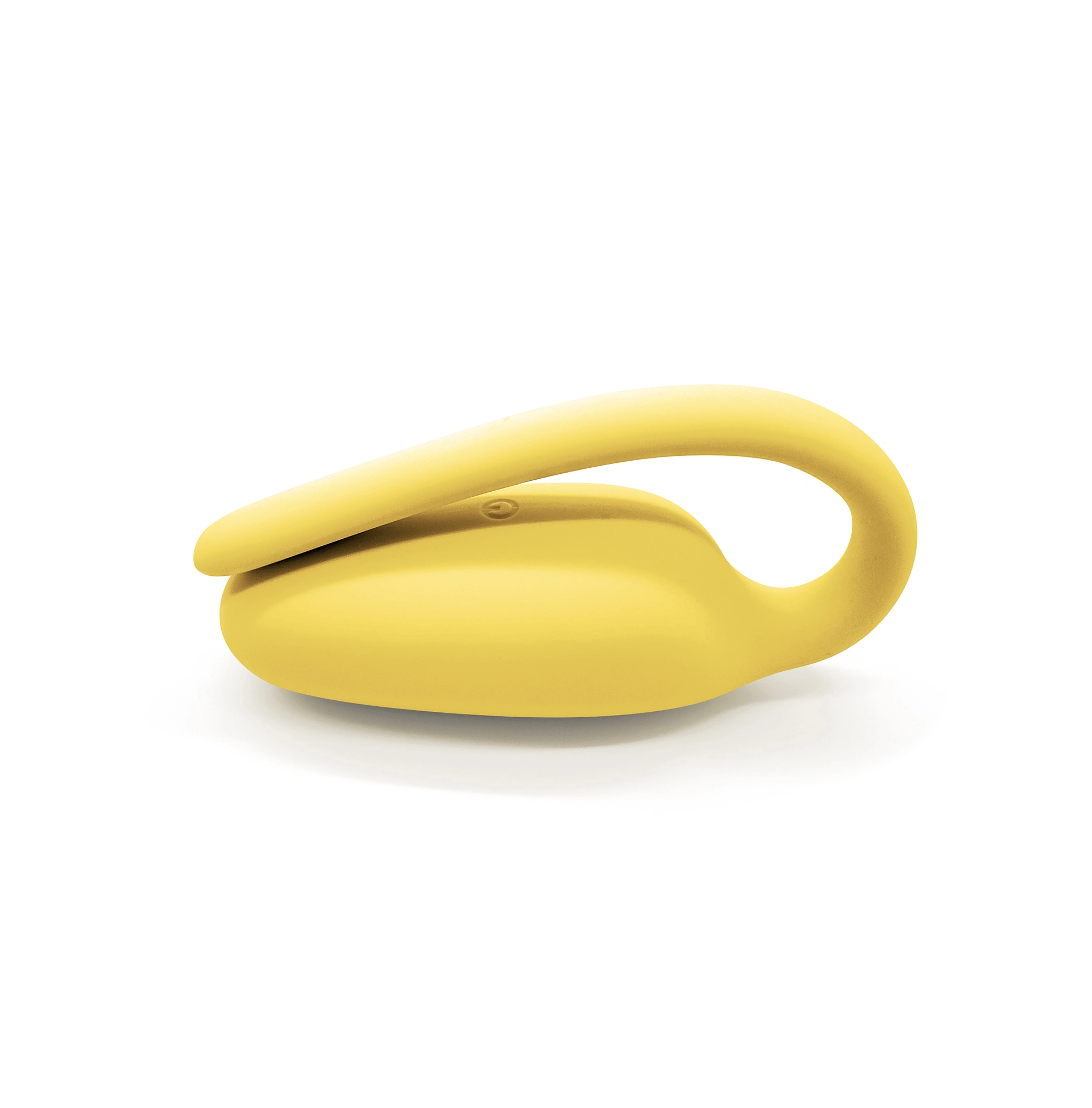 Compact design of Gaia Empower Kegel Trainer Vibrator in Golden Yellow, highlighting its portability and innovative features for daily wear.