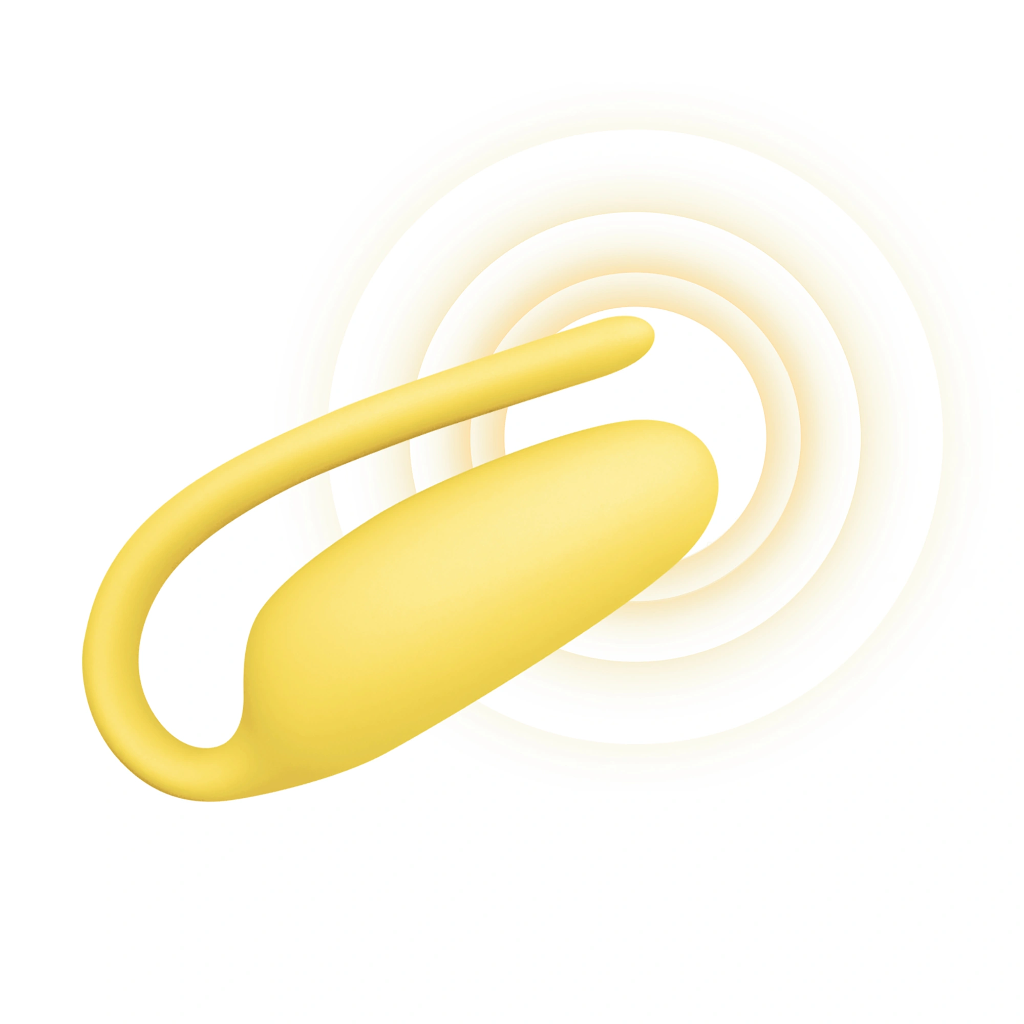 Gaia Empower Kegel Trainer Vibrator in Golden Yellow, demonstrating its app-controlled vibration functionality for customizable kegel training and pleasure.