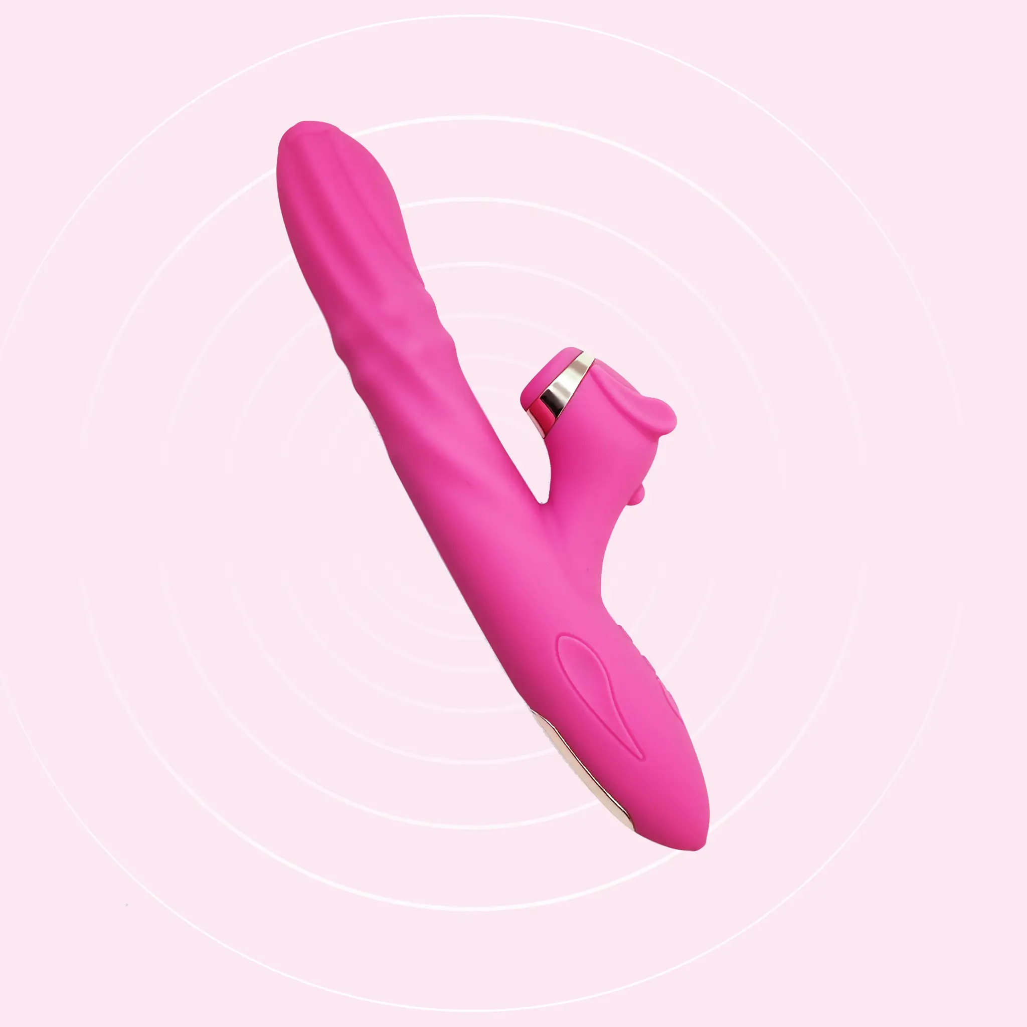 4-in-1 vibrator with rotating beads, stretching shaft, and clitoral suction by Gaia in Love, innovative sex toys manufacturer