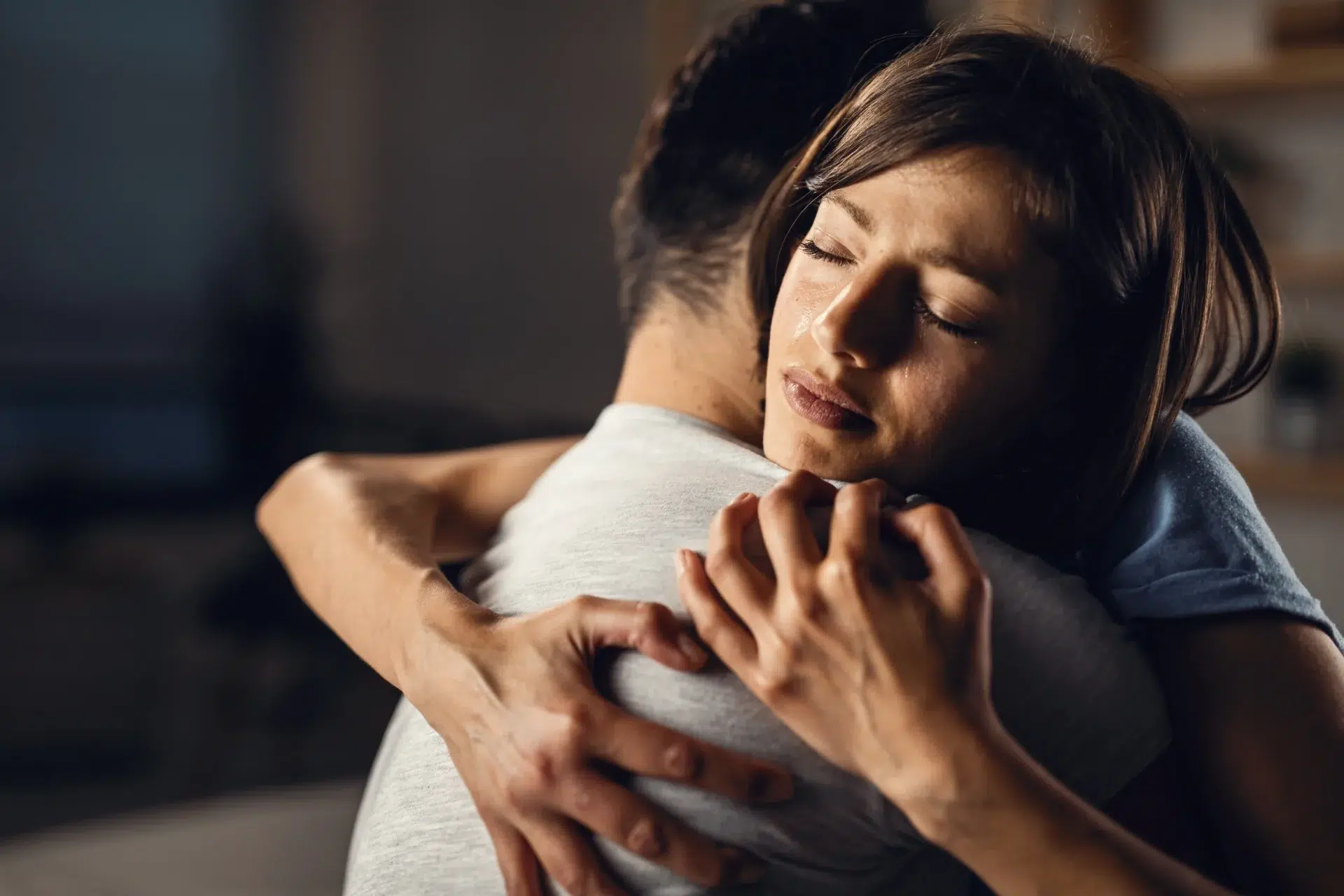 A loving couple sharing a heartfelt embrace, experiencing the warmth of intimacy, exploring new dimensions with Couple's Sex Toys from Gaia in Love.