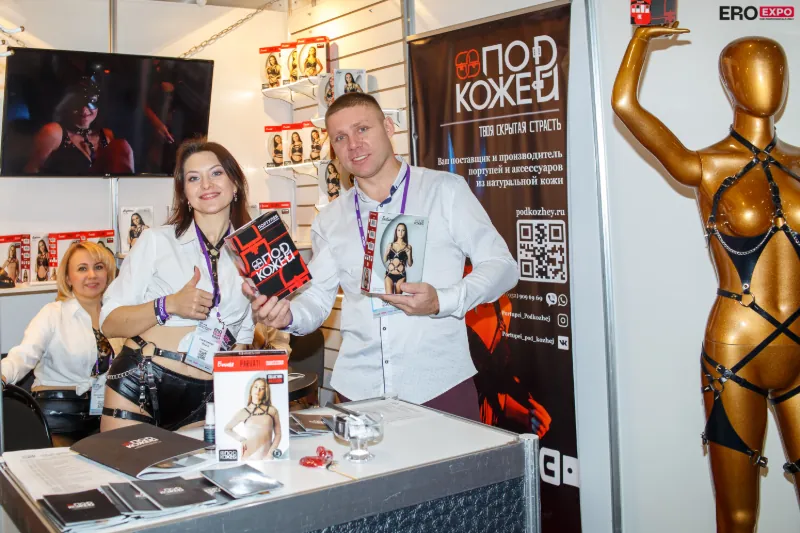 Enthusiastic exhibitors at EroExpo Moscow showcase a variety of BDSM accessories and leather harnesses, reflecting the booming BDSM market in Russia. Gaia in Love explores the increasing demand for high-quality fetish products.