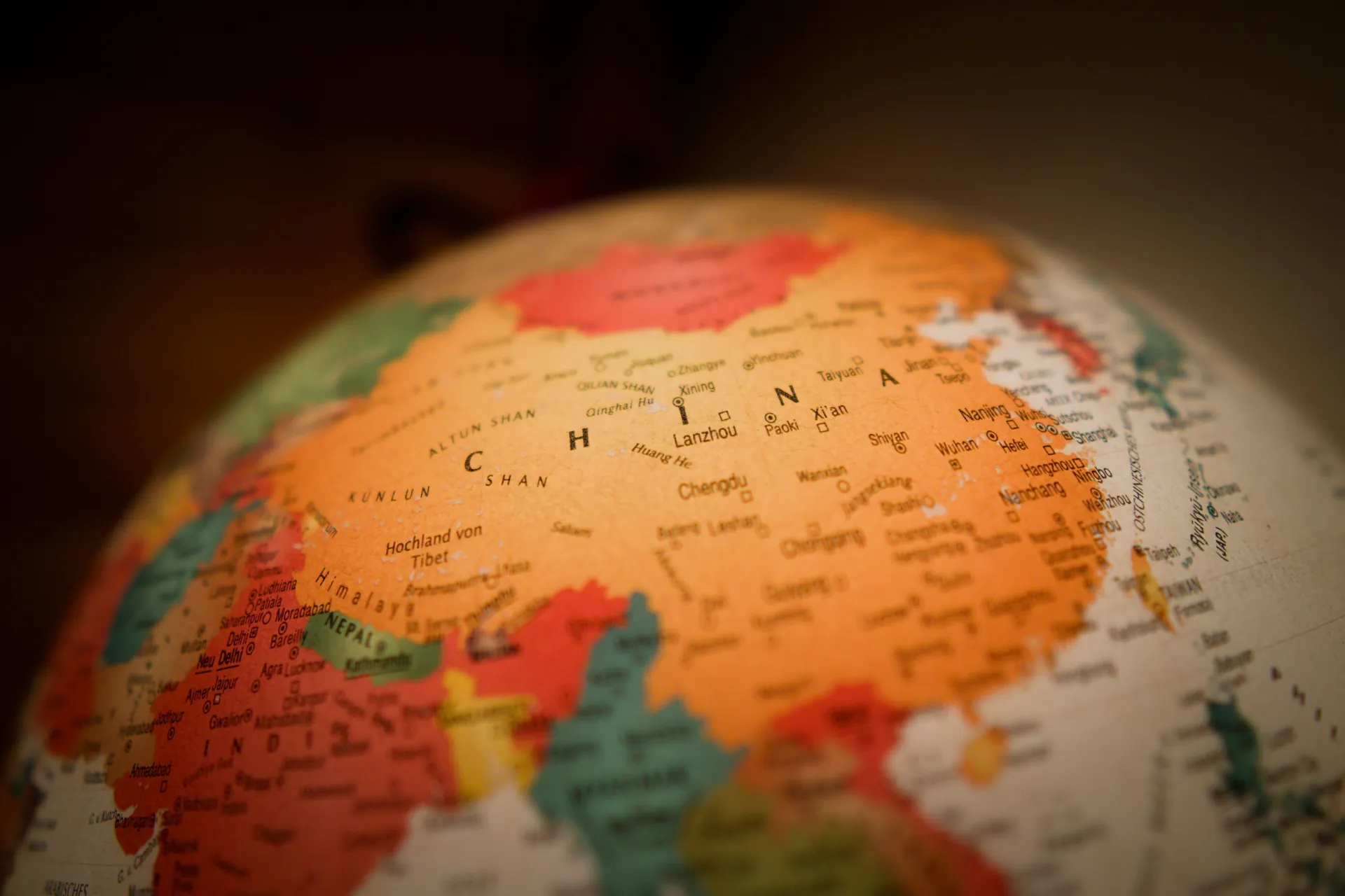 Map of China highlighting global export regions, representing Gaia in Love's sex toy manufacturing and B2B services.