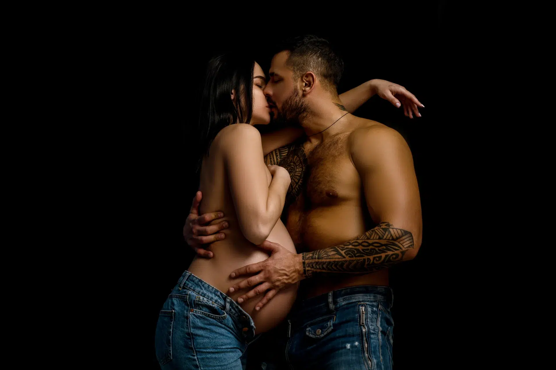 Is Sex During Pregnancy Safe? A loving couple sharing an intimate moment during pregnancy, supported by Gaia in Love.
