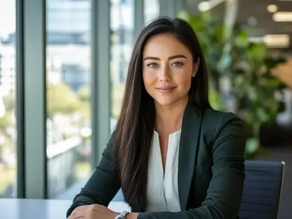 Smiling business professional in a bright office, symbolising Gaia Sex Tech’s responsive contact team in New Zealand