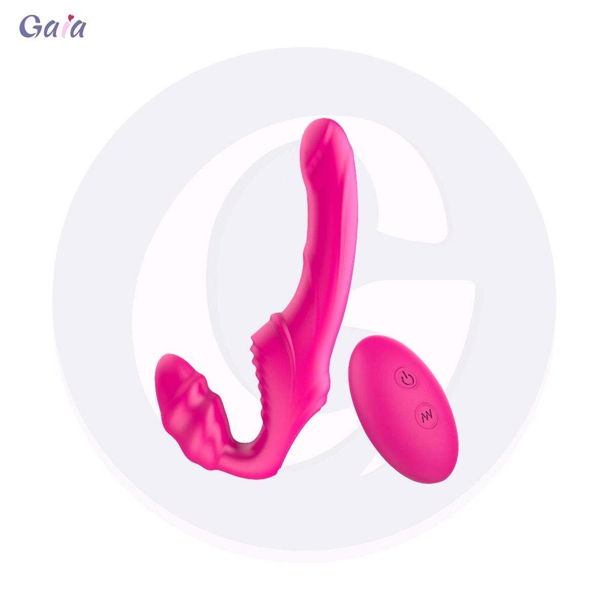 GC2066 mando a distancia sin tirantes Arneses con consolador vibrador para juegos con arnés sin tirantes, estimulación extra sin usar las manos | Gaia in Love