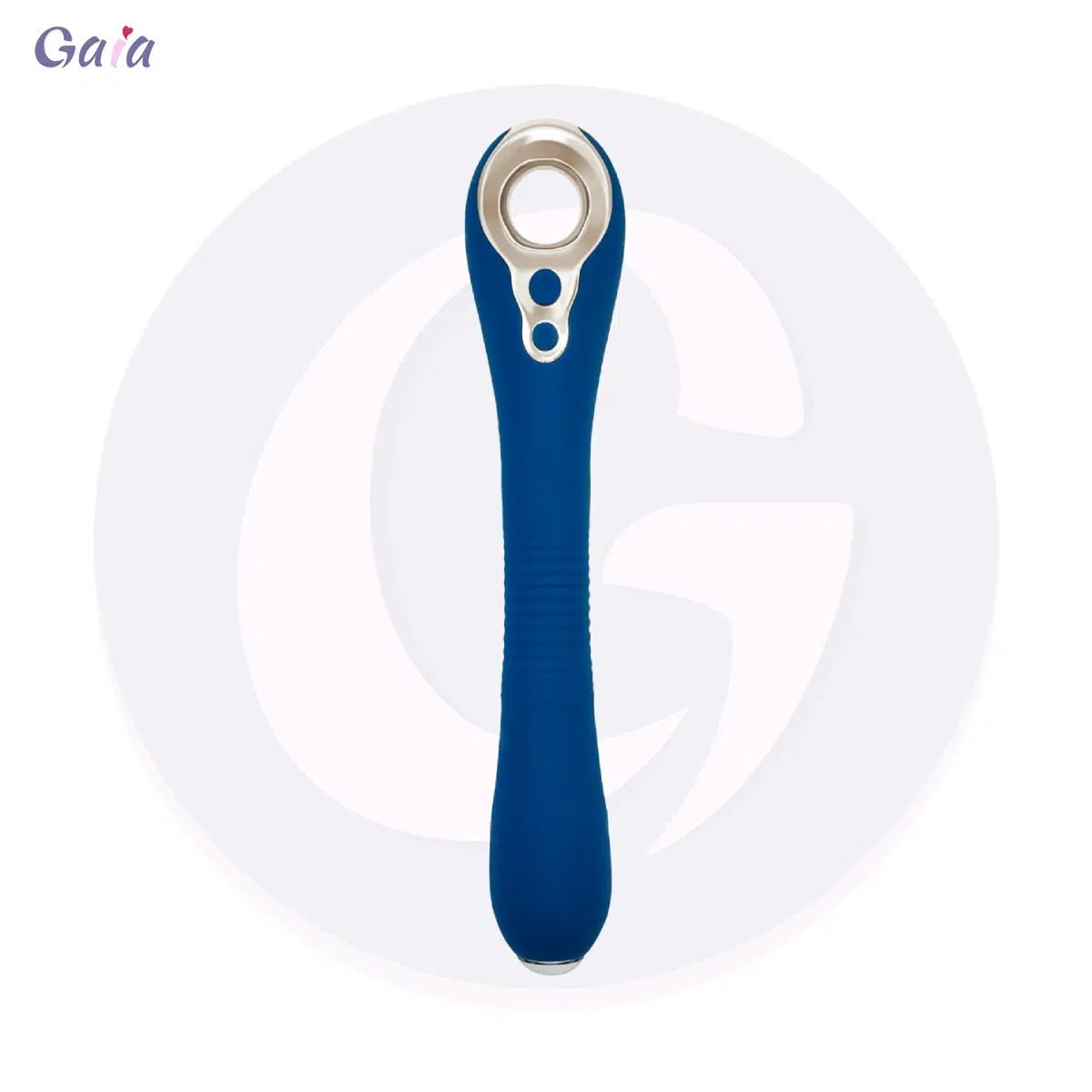GC3008-2 (ROYAL BLUE): GC3008 royal blue app-controlled endoscope vibrator, heating + vibration, front view
