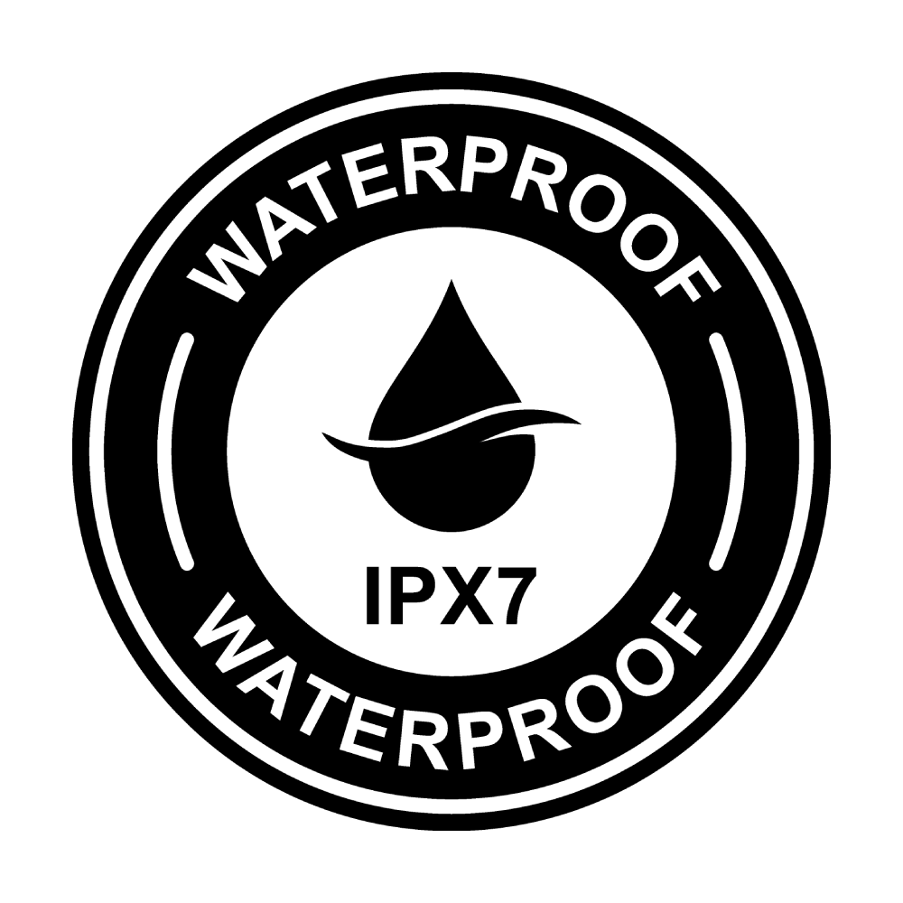 IPX7 waterproof rating icon representing water resistance test level for sex toys.